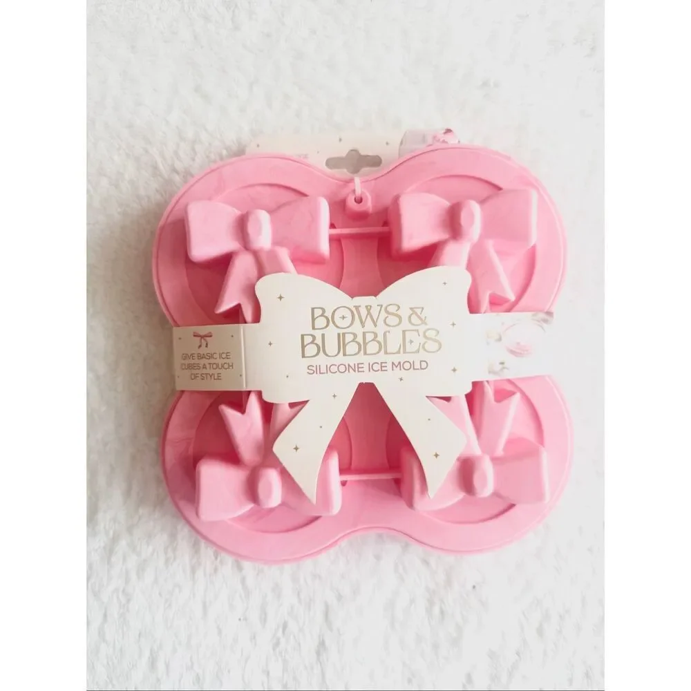 Bows & Bubbles Pink Silicone Bow Ice Mold | Cocktail & Party Decor